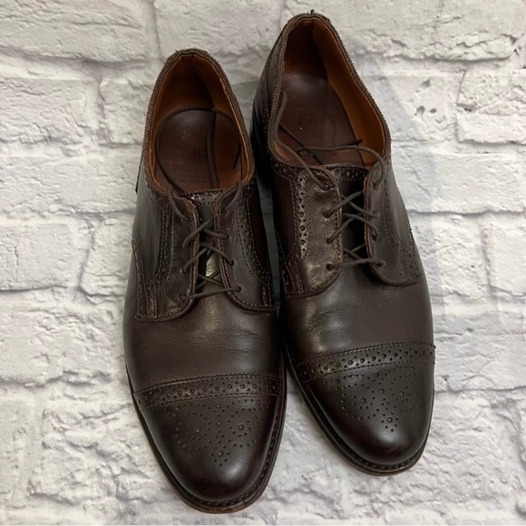 Allen Edmonds 6th avenue cap toe semi brogue derby men’s shoes size 11 brown main image 6
